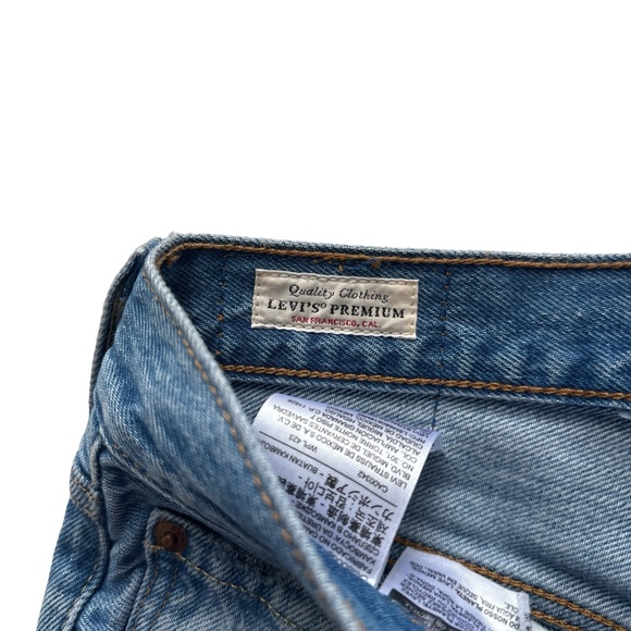 Levi’s 501 High Rise Distressed Straight Leg Cropped Jeans Size 25 - Picture 7 of 9